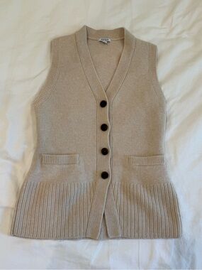 pistola Beige Button-Front Knit Vest